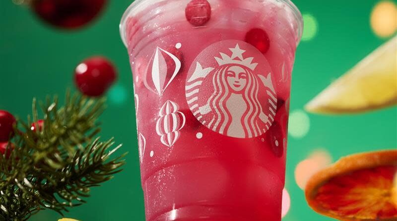 There are freeze-dried cranberries in Cran-Merry Orange Refresher.